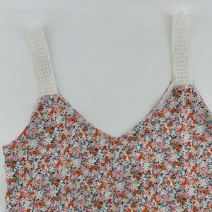Berthie Paris Floral Print V Neck Lace Strap Cami Top Women's Size S